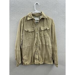 Liz Claiborne Womens Jacket Size Small Tan Suede Button Up Collared Lizsport